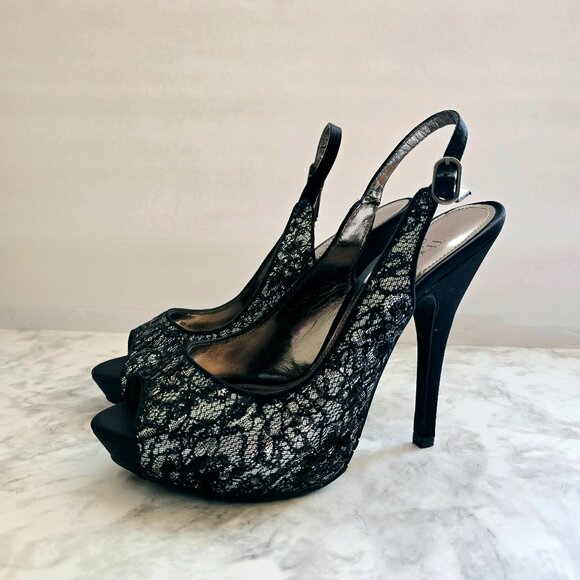 TOUCH OF NINA Kenzie Sling Back Sequin Lace Heels - Picture 1 of 5